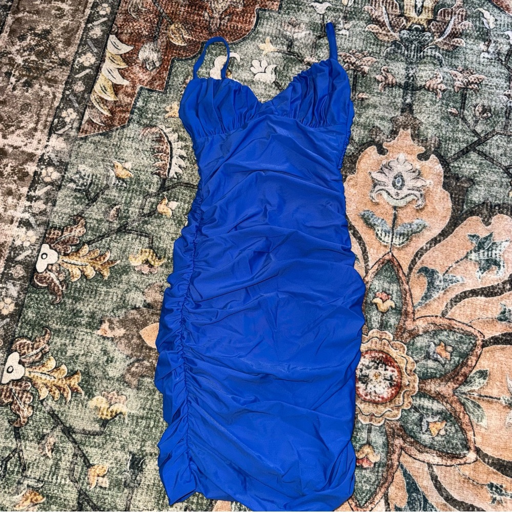 Tiger Mist Vibrant Blue Mini Dress